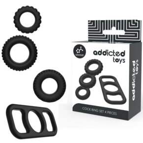 Addicted Toys Set 4 Anillos Silicona Para El Pene 8435565913694