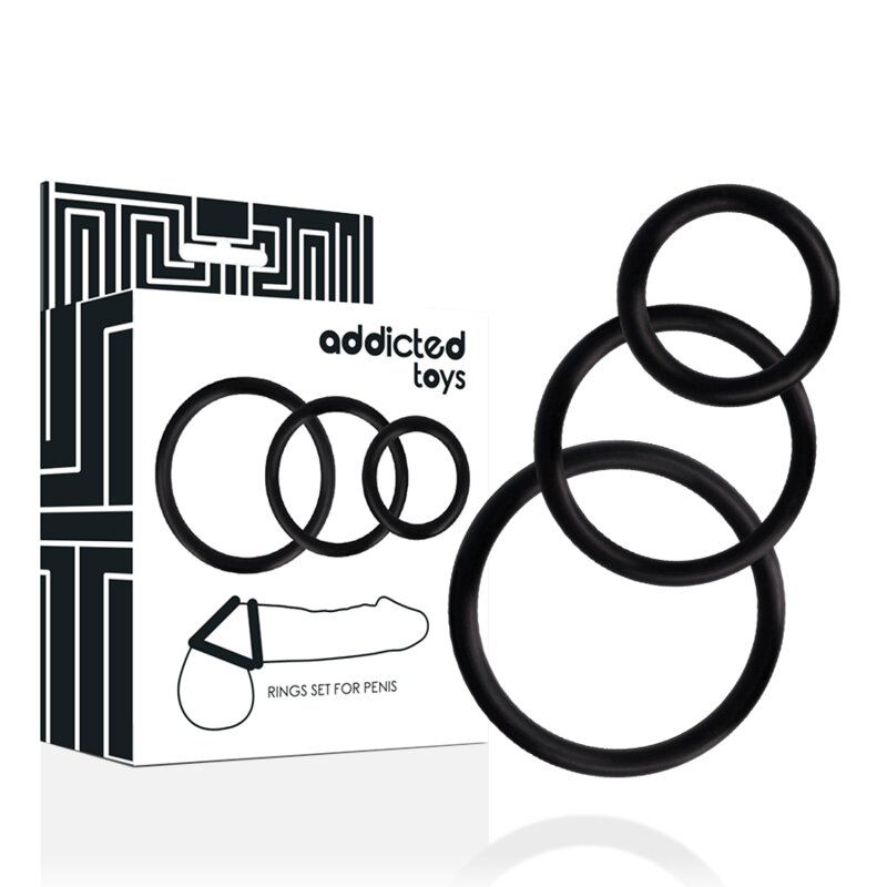 Addicted Toys Set Anillos Pene Negro 6 addicted toys set anillos pene negro 8435565902858
