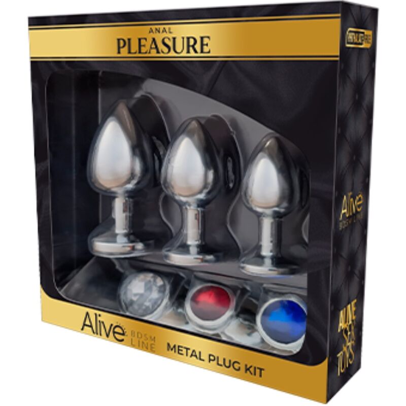 Alive Anal Pleasure Kit 3 Plug Metal 6 alive anal pleasure kit 3 plug metal 8433345708928
