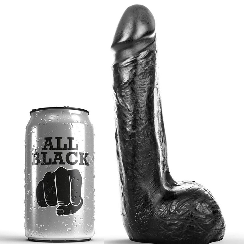 All Black Dildo Realistico Negro Suave 20 cm 6 all black dildo realistico negro suave 20 cm 5420044200450