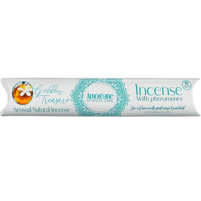 Amoreane Golden Treasure Incienso Con Feromonas Aroma Jazmin 6 amoreane golden treasure incienso con feromonas aroma jazmin 8433345601496