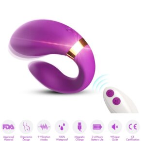 Armony Crescent Vibrador Pareja Control Remoto Violeta 6972377362309