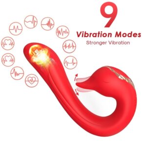Armony Delfin Vibrador Multiposicion & Efecto Calor Rojo 6972377361692