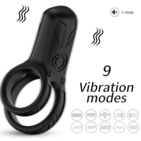 Armony Doble Anillo Vibrador Negro 6972377361814