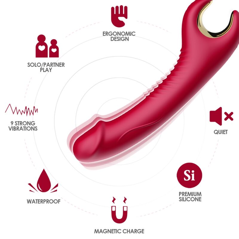 Armony Prince Dildo Vibrador & Rotador Rojo 6 armony prince dildo vibrador rotador rojo 6972377361678