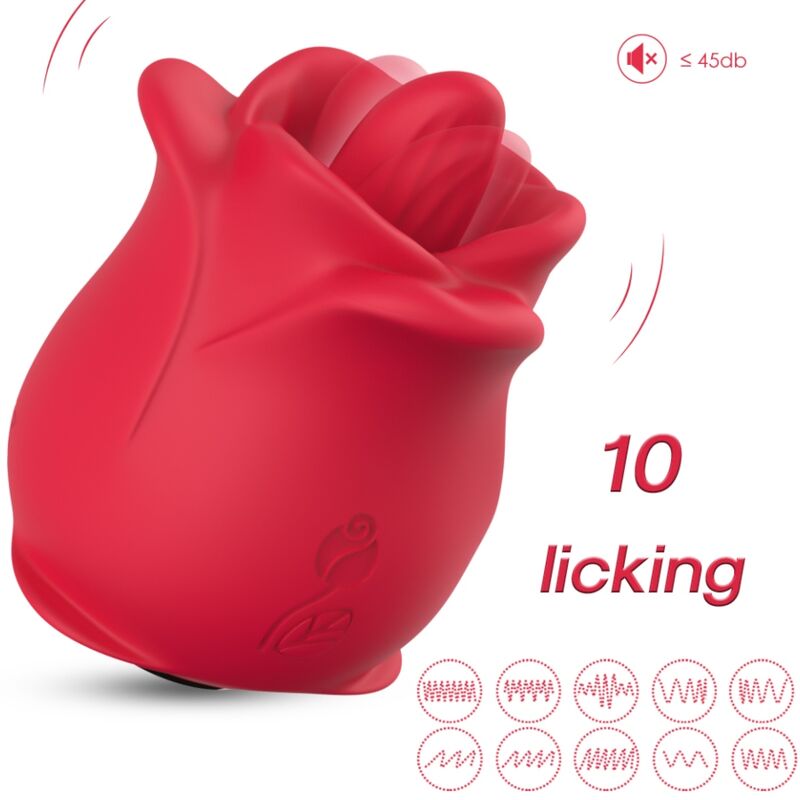 Armony Rosa Vibrador Estimulador Con Lengua Clitoris 10 Modos Rojo 6 armony rosa vibrador estimulador con lengua clitoris 10 modos rojo 6972377362057
