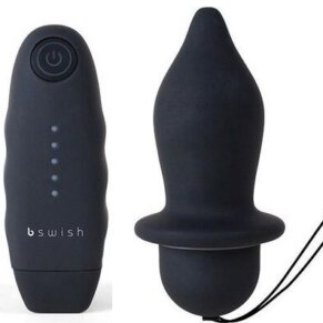 B Swish Bfilled Classic Vibrating Plug Black 8555888500729