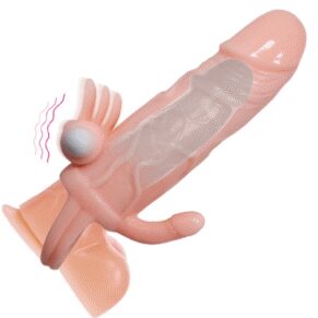 Baile Brave Man Funda Pene Anal Y Clitoris Vibrador 16.5 cm Natural 8435565917685