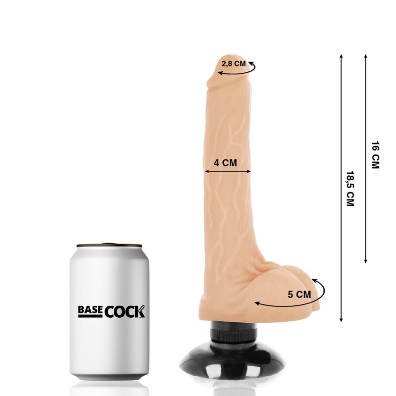 Basecock Vibrador Realistico 2-1 Natural 18.5 cm -O- 4 cm 6 basecock vibrador realistico 21 natural 185 cm o 4 cm 8435565908263