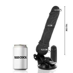 Basecock Vibrador Realistico Control Remoto Negro 19.5 cm -O- 4 cm 8435565908317