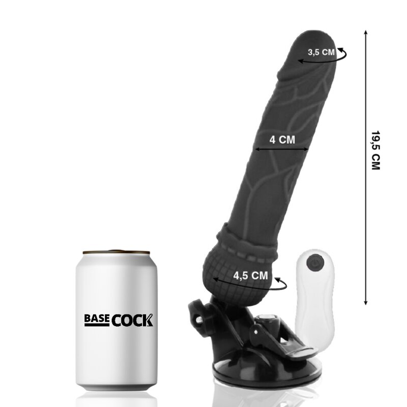 Basecock Vibrador Realistico Control Remoto Negro 19.5 cm -O- 4 cm 6 basecock vibrador realistico control remoto negro 195 cm o 4 cm 8435565908478