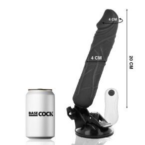 Basecock Vibrador Realistico Control Remoto Negro 20 cm -O- 4 cm 8435565908454