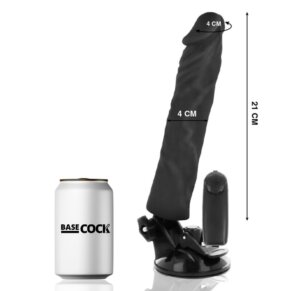 Basecock Vibrador Realistico Control Remoto Negro 21 cm -O- 4 cm 8435565908393
