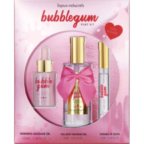 Bijoux Indiscrets Bubblegum Play Kit Con Aceite Gel & Brillo De Labios 8436562015985