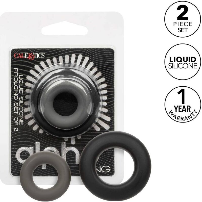 Calexotics Alpha Set De 2 Anillos Prolong Gris 6 calexotics alpha set de 2 anillos prolong gris 716770106193
