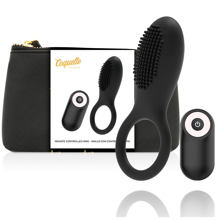 Coquette Chic Desire Anillo Vibrador Control Remoto Recargable Negro Gold 6 coquette chic desire anillo vibrador control remoto recargable negro gold 8435565912963