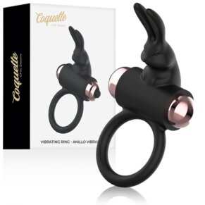 Coquette Chic Desire Cock Ring Anillo Vibrador Negro Gold 8435565912925