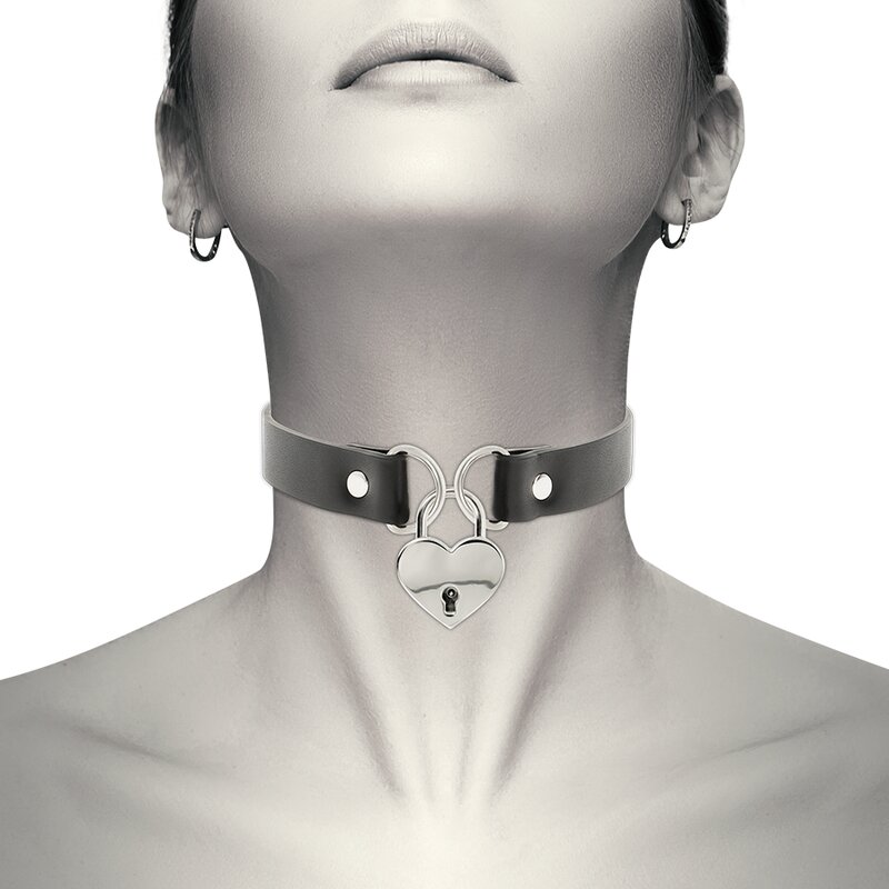Coquette Chic Desire Collar Cuero Vegano Accesorio Corazón Con Llave 6 coquette chic desire collar cuero vegano accesorio corazon con llave 8435565912727