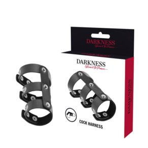 Darkness Anillo Doble Pene Y Testiculos Ajustable Leather 8435565912123