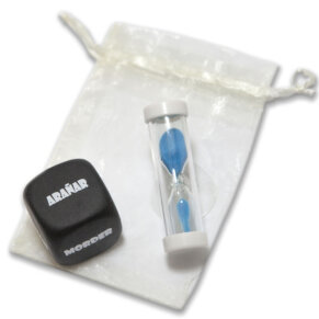 Diablo Picante Bolsa De Juego Con Dado Sado 3 mm x 3 mm + Reloj De Arena 8412345049941