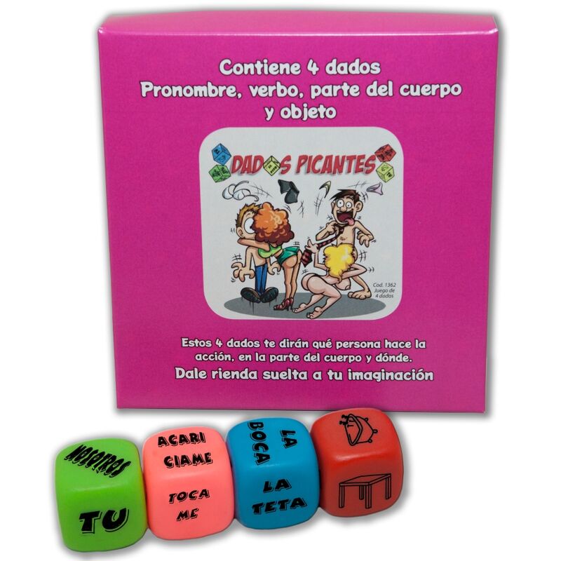 Diablo Picante Juego 4 Dados Pronombre, Verbo, Parte Del Cuerpo Y Lugar 6 diablo picante juego 4 dados pronombre verbo parte del cuerpo y lugar 8412345013621