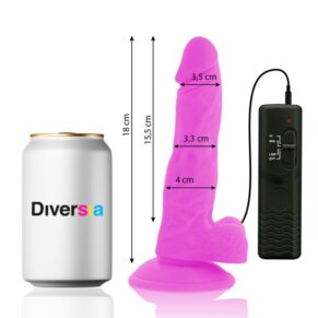 Diversia Dildo Flexible Con Vibración Lila 18 cm -O- 4 cm 8435565932084
