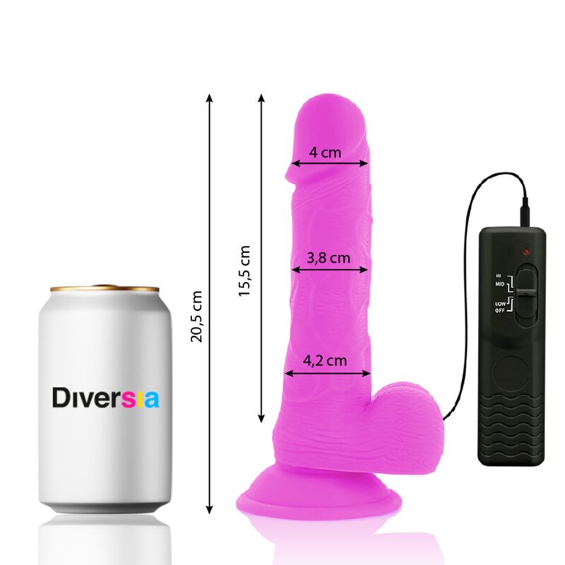 Diversia Dildo Flexible Con Vibracion Lila 20.5 cm -O- 4.2 cm 6 diversia dildo flexible con vibracion lila 205 cm o 42 cm 8435565932091