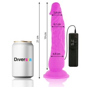 Diversia Dildo Flexible Con Vibracion Lila 21 cm -O- 4.9 cm 8435565932114