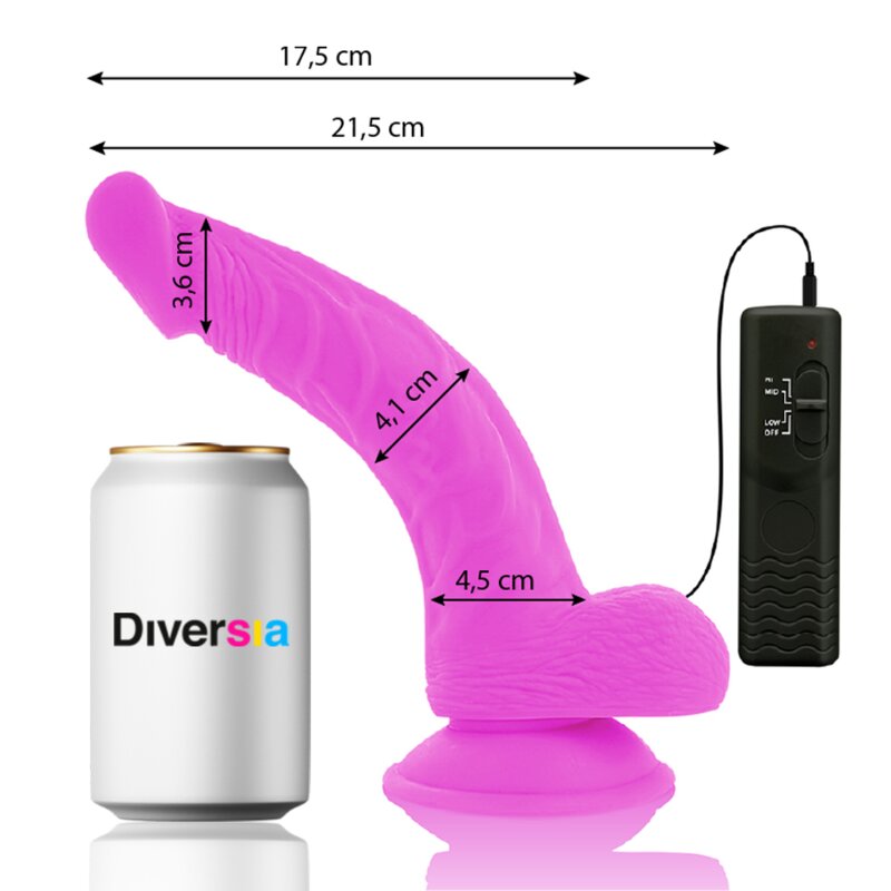 Diversia Dildo Flexible Con Vibracion Lila 21.5 cm -O- 4.5 cm 6 diversia dildo flexible con vibracion lila 215 cm o 45 cm 8435565932121