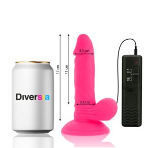Diversia Dildo Flexible Con Vibracion Rosa 17 cm -O- 3.3 cm 8435565931391
