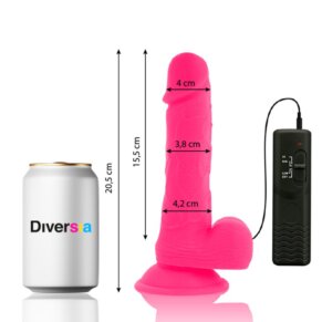 Diversia Dildo Flexible Con Vibracion Rosa 20.5 cm -O- 4.2 cm 8435565931414