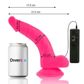 Diversia Dildo Flexible Con Vibracion Rosa 21.5 cm -O- 4.5 cm 8435565931445
