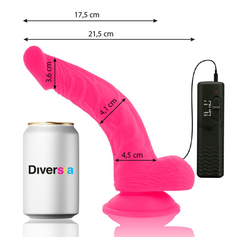 Diversia Dildo Flexible Con Vibracion Rosa 21.5 cm -O- 4.5 cm 6 diversia dildo flexible con vibracion rosa 215 cm o 45 cm 8435565931445