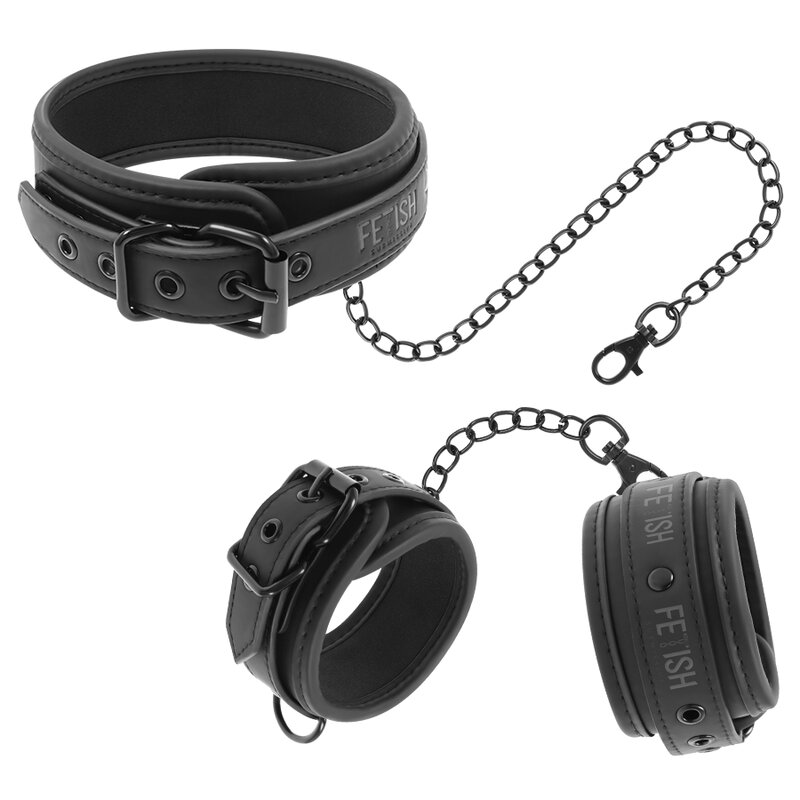 Fetish Submissive Collar Y Esposas Cuero Vegano Con Forro De Nopreno 4 fetish submissive collar y esposas cuero vegano con forro de nopreno 8435565924904