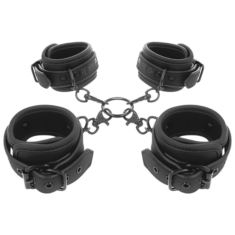 Fetish Submissive Set Esposas Manos Y Tobillos Con Forro De Nopreno 6 fetish submissive set esposas manos y tobillos con forro de nopreno 8435565924898