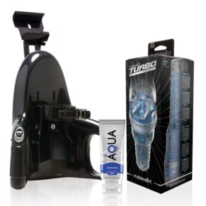 Fleshlight Turbo Thrust Blue Ice + Universal Launch + Lubricante Aqua Quality 50 ml