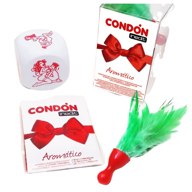 Inedit Caja Regalo Lazo (Dado + Condón + Pluma) 6 inedit caja regalo lazo dado condon pluma 8435239710253