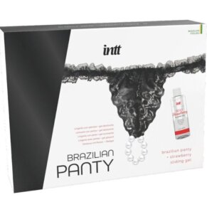 Intt Releases Panty Brasileña Negra Con Perlas Y Gel Lubricante 50 ml 5600781416127