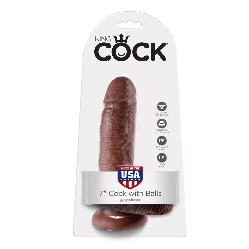 King Cock 7 Pene Realistico Marron 17.8 cm 6 king cock 7 pene realistico marron 178 cm 603912350227
