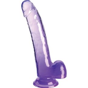 King Cock Clear Dildo Con Testiculos 20.3 cm Morado 603912775068