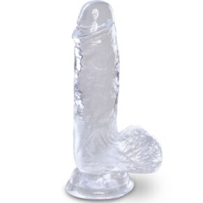 King Cock Clear Pene Realistico Con Testiculos 10.1 cm Transparente 603912758818