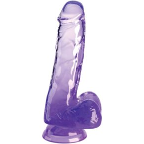 King Cock Clear Pene Realistico Con Testiculos 13.5 cm Morado 603912774962