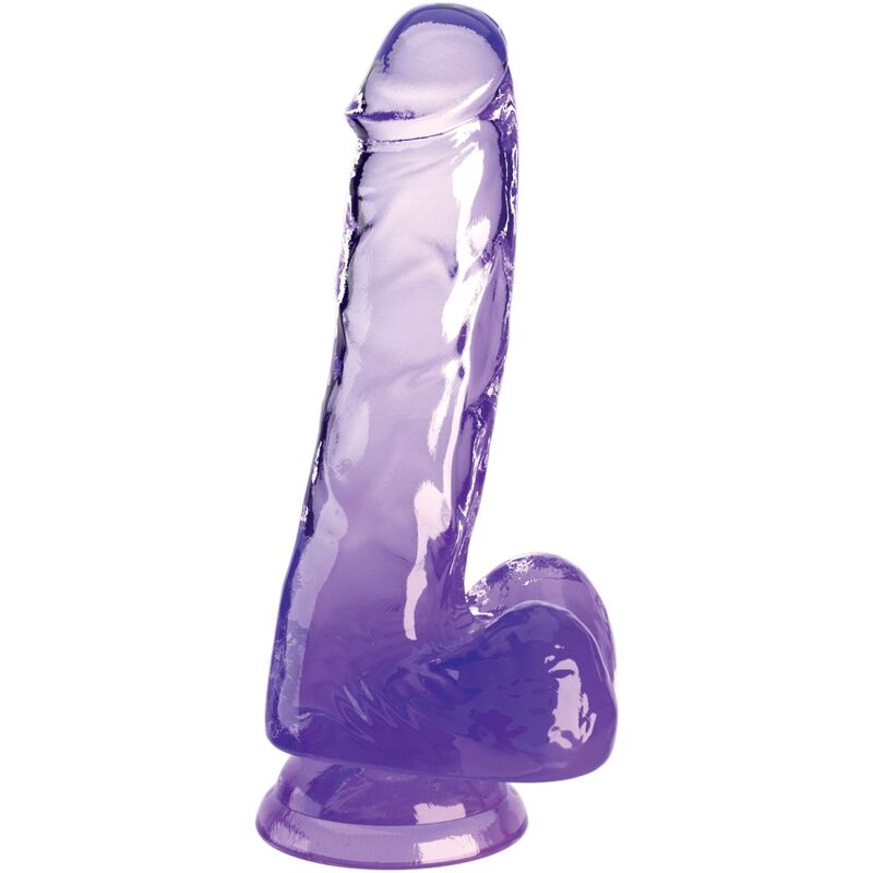 King Cock Clear Pene Realistico Con Testiculos 13.5 cm Morado 6 king cock clear pene realistico con testiculos 135 cm morado 603912774962