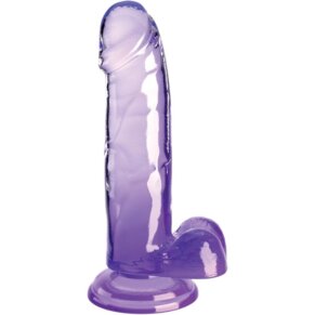 King Cock Clear Pene Realistico Con Testiculos 15.2 cm Morado 603912774986
