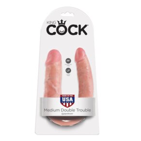 King Cock Dildo Doble Penetración 13.9 cm Natural 603912350098