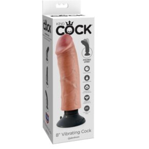 King Cock Dildo Vibrador 20.32 cm Natural 603912737721