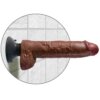 King Cock Dildo Vibrador Con Testiculos 25.5 cm Color Marron 603912737813