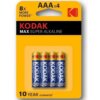 Kodak Max Super Pila Alcalina Aaa Lr03 Blister*4 887930952810