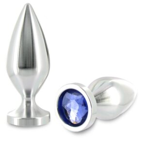 Metal Hard Anal Plug Aliminum Color Cristal Pequeño 5.71 cm 8435565914349