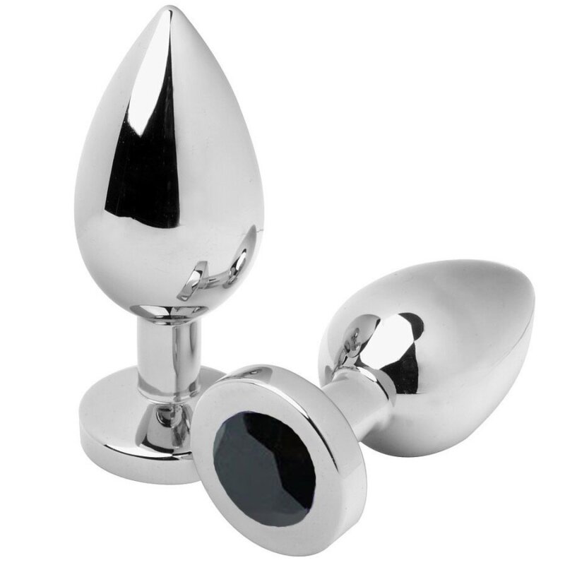 Metal Hard Anal Plug Diamond Negro Medium 7.62cm 6 metal hard anal plug diamond negro medium 762cm 8435565914295